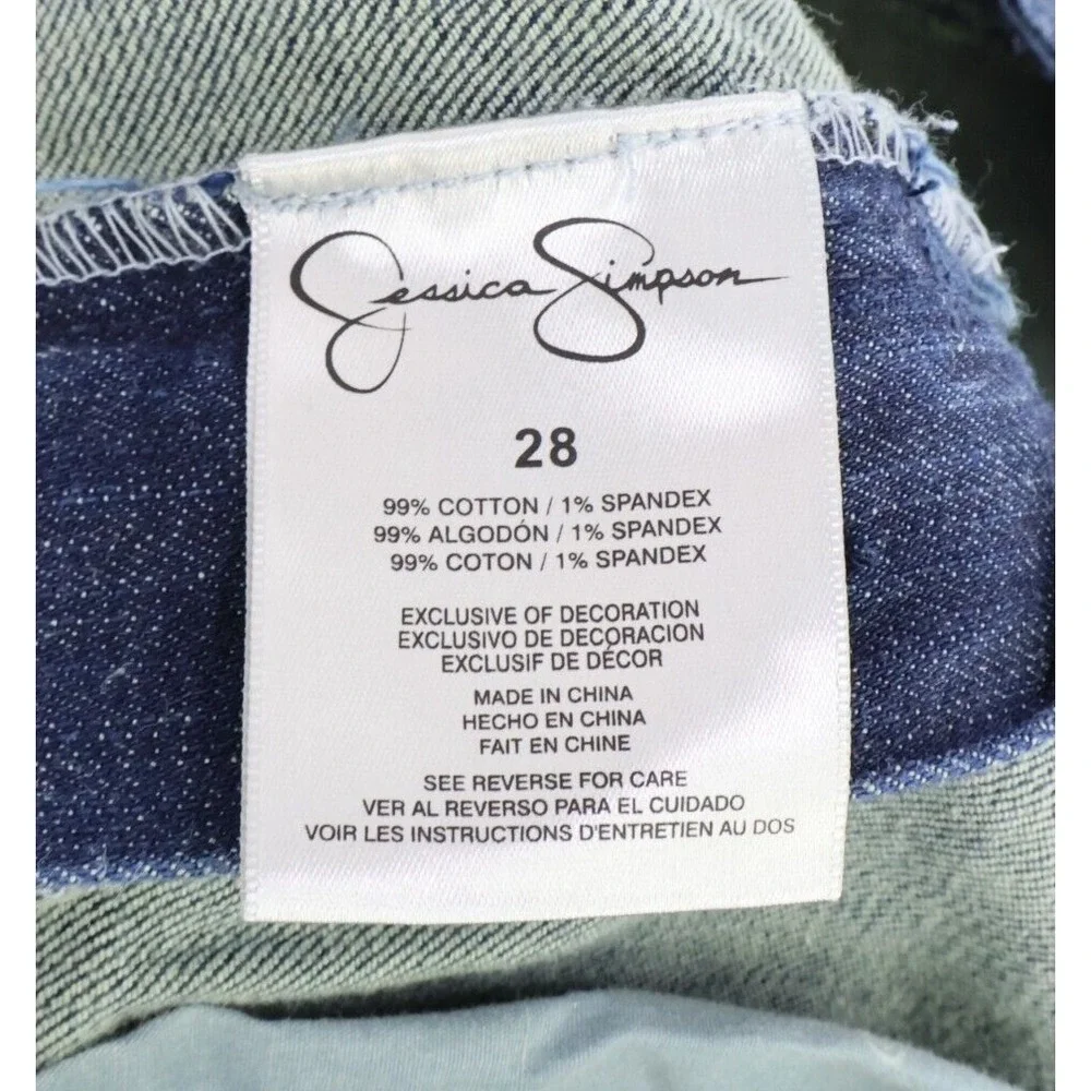 Jessica Simpson Jeans Roe Clam Digger Low Rise Womens Size 28 Blue STRETCH Denim